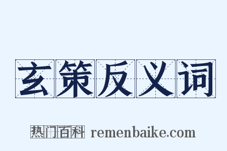 玄策反义词是什么意思的图片